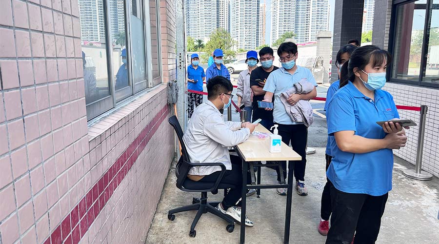 迅速防疫！金環(huán)電器積極配合醫(yī)護人員上門測核酸！